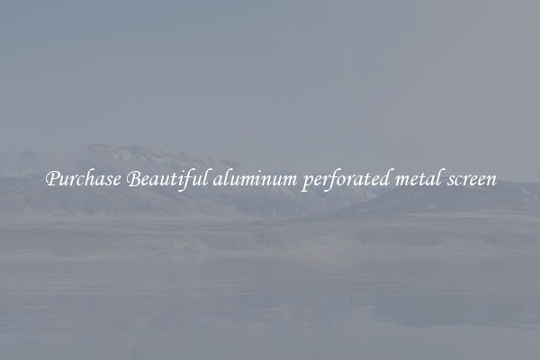Purchase Beautiful aluminum perforated metal screen