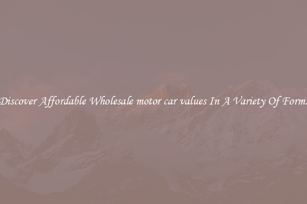 Discover Affordable Wholesale motor car values In A Variety Of Forms