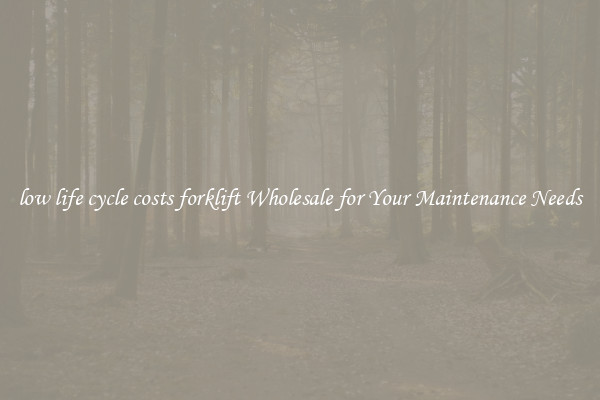 low life cycle costs forklift Wholesale for Your Maintenance Needs