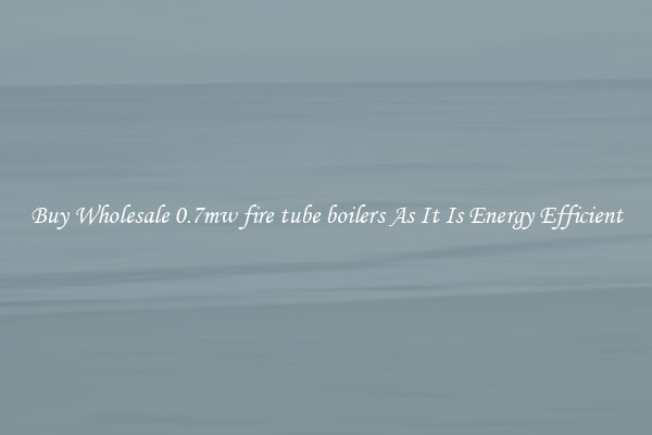 Buy Wholesale 0.7mw fire tube boilers As It Is Energy Efficient